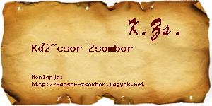 Kácsor Zsombor névjegykártya