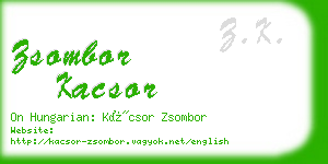 zsombor kacsor business card